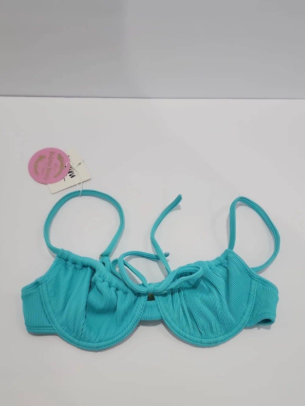 Kulani Kinis x Lexi Hidalgo Ruched Underwire Bikini Bra - Aqua